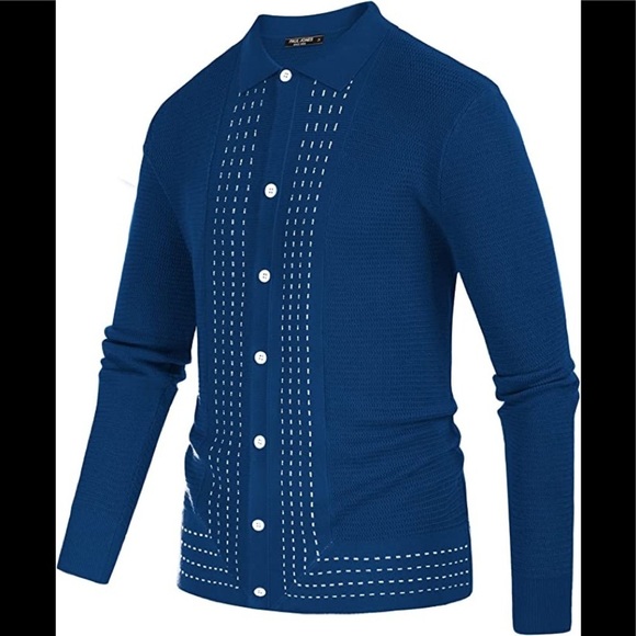 Other - New Mens Classic Striped Collar Sweater Multiple Sizes